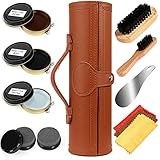 Schuhputz-Set mit einem glatten und eleganten PU Etui, Schuhputz-Reise Set...