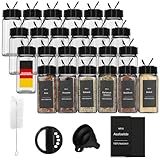 Withosent 24er Gewürzgläser Doppelkopf Schwarz Deckel, 120ml Gewürzdosen...