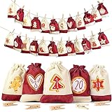 EDELHAUS® Adventskalender zum Befüllen [24 Stück] Weihnachtskalender...