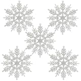 Naler 24 x Schneeflocken Weihnachten Deko für Weihnachtsbaum Glitzer Weiß...