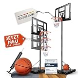 VALENESS® Basketballkorb Outdoor - [135 bis 305 cm] Höhenverstellbarer...