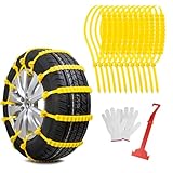 Ninonly 12 Stück Universal Schneeketten für Auto, SUV und Kleine Lkws -...