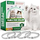 QLIGES Zecken-Flohband Katze, Flohhalsband für Katzen 4Pcs, 24 Monate lang...