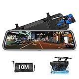 Jansite Spiegel Dashcam 10'' Touch Screen Full HD 1080P, Autokamera...