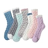 ZHIYU Winter Mikrofaser Soft Fuzzy Slipper Socken Home Schlafsocken für...