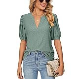 Decorie Bluse Damen Sommer Tshirt Damen V Ausschnitt Kurzarm Damen...
