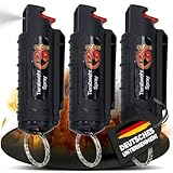3 x Wilhelm Pfefferspray 16 ml Schlüsselanhänger schwarz Tierabwehr...