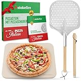 STOKEFIRE Premium Pizzastein | Codierit Stein für Backofen, Gasgrill &...