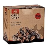 GRILLCHEF Lavasteine 3kg | Nachfüllpackung für Lavastein-Gasgrills |...