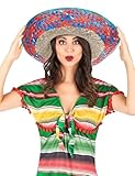 DEGUISE TOI Mexikanischer Sombrero für Erwachsene mit Krempe in Rot und...