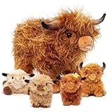 OUOZZZ 5 Stück Hochlandrind Kuh Kuscheltier Set, Weich Hochlandrind...