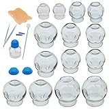 14 Stück Schröpftherapie Set,Dickes Glas-Schröpfen Set für...