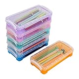 BSTKEY 6 Farben Stapelbare durchscheinende Bleistiftboxen -...