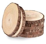 8 Stücke Holz Log Scheiben, 16-17CM Unvollendete Runde Naturholz...