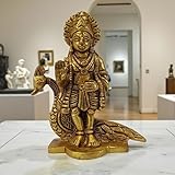 Shiva Lingam Shop 8,9 cm Messing Lord Kartikeya Idol mit Pfau - Stehender...