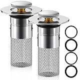 2 x Waschbeckenstöpsel für das Badezimmer, Pop-Up-Abflusssieb mit...