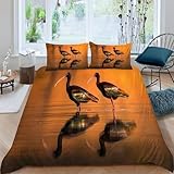 Glanzibis Bettwäsche 135x200 Naturthema 3D Bettbezug Weich Mikrofaser...