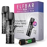 M&J Elfbar Ersatz Elfa Pods nachfüllbar I 2 Stück, 1,1 Ohm I ohne Liquid...
