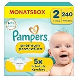 Pampers Premium Protection Größe 2, 240 Windeln, 4kg-8kg, unser Nr. 1...
