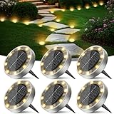 Peasur 6 Stück Solar Bodenleuchten Aussen, 8 LED Solarlampen für Außen...