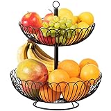 Chefarone® Obst Etagere Groß – XL Obstschale 33cm – Schwarze...