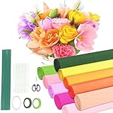 10 Farben Krepppapier Bunt, 25 * 250cm Bunt Bänder Crepe Paper,...