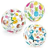 3 Stück Aufblasbare Strandbal Spielzeug 35 cm Transparent Inflatable...