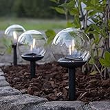 Solar-Gartenleuchte Globe 3er-Set