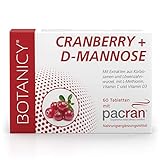 BOTANICY Cranberry + D-Mannose - Unterstützt Blase & Harnwege - PACRAN®...