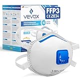 VEVOX® FFP3 Maske mit Ventil – 5er, 10er oder 20er Set – Staubmaske...
