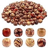 TOAOB 200 Stück Holzperlen12mm Gemalt Holz Perlen mit Großem Loch...