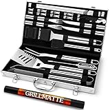 Grilliance 26 Stücke Edelstahl Grillzubehör Set Hochwertiger BBQ...