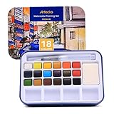 Artecho Aquarellfarben Set, 18 Basic Farben Wasserfarben, Aquarell mit...