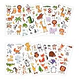 10 Blätter Tattoo Tier Set Kinder Tattoos Wald Tier Tattoos Aufkleber...