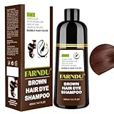 Haarfarbe Braun Hair Color Shampoo, Haarfarbe Shampoo 3 in 1 für Frauen...