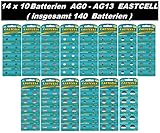 Set AG AG0-AG13 (14 Blistercards a 10 Batterien) je AG0 AG1 AG2 AG3 AG4 AG5...