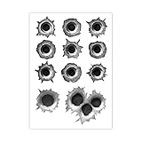 Einschuss-Löcher Sticker Set I 11 Bullet-Holes als Auto-Aufkleber, für...