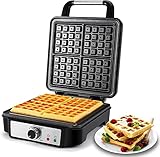 Tiastar Belgische Waffel Elektrisch, 4 Waffel, 1200 W Waffeleisen mit...