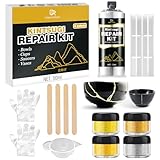 Kintsugi Reparatur Set - 50ml Goldkleber Kintsugi Set, Lebensmittelecht...
