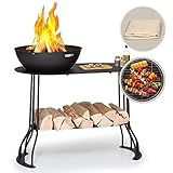 Blumfeldt Feuerschale für den Garten, Feuerschale mit Grillrost &...