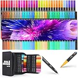 Forever Speed Dual Brush Pen Set, 60 Farben Pinselstift mit Zwei Spitzen...