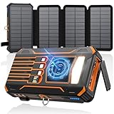 SOARAISE Wireless Solar Powerbank 27000mAh - Tragbare Solar Ladegerät mit...