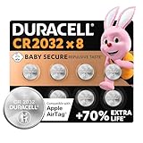 Duracell CR2032 Knopfzellen, CR 2032 Lithium Knopfzelle 3 V (8 Stück),...
