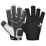 FitsT4 Sports Kajak Handschuhe 3/4-Finger gepolsterte Handfläche Mesh...