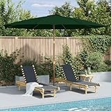 Gecheer Sonnenschirm mit Holzmast 350 cm Grün, Gartenschirm Marktschirm...