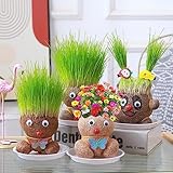 4pack Wachsende Gras Kopf Puppe Pflanze Puppe Kopf Pflanzer Bonsai Gras...