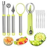 GOSHIES 10 Stück Obst Werkzeug Set 4 in 1 Obst Löffel Cutter Set...