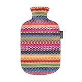 Fashy 6757 25 2007 Wärmflasche mit Bezug im Peru - Design 2.0 L, braun -...
