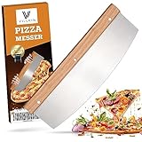 Villkin Pizzamesser mit 32cm Klinge - Scharfer Pizzaschneider aus Edelstahl...