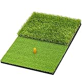 SAPLIZE 58x40cm Faltbare Golfschlagmatte, 2-in-1 Golfrasenmatte, Rough und...